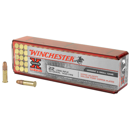 Winchester .22 Long Rifle Hyper Velocity Super X Hyper Velocity Hollow Point Copper Plated 40 Grain 100/Box