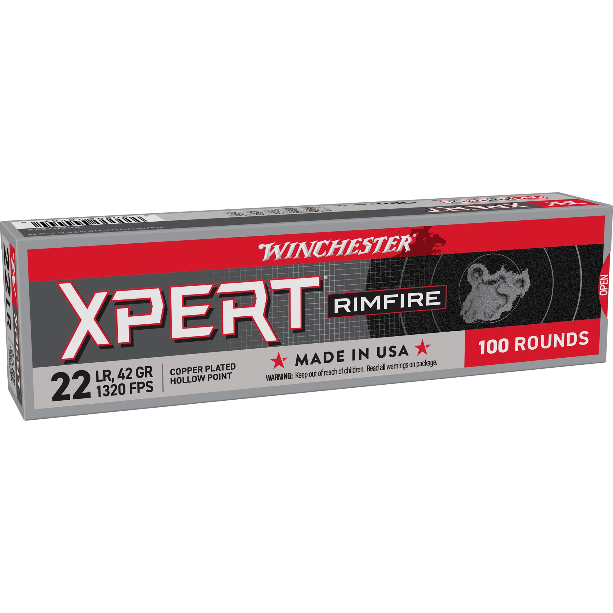 Winchester .22 Long Rifle XPERT RIMFIRE Copper Plated Hollow Point 42 Grain 100/Box