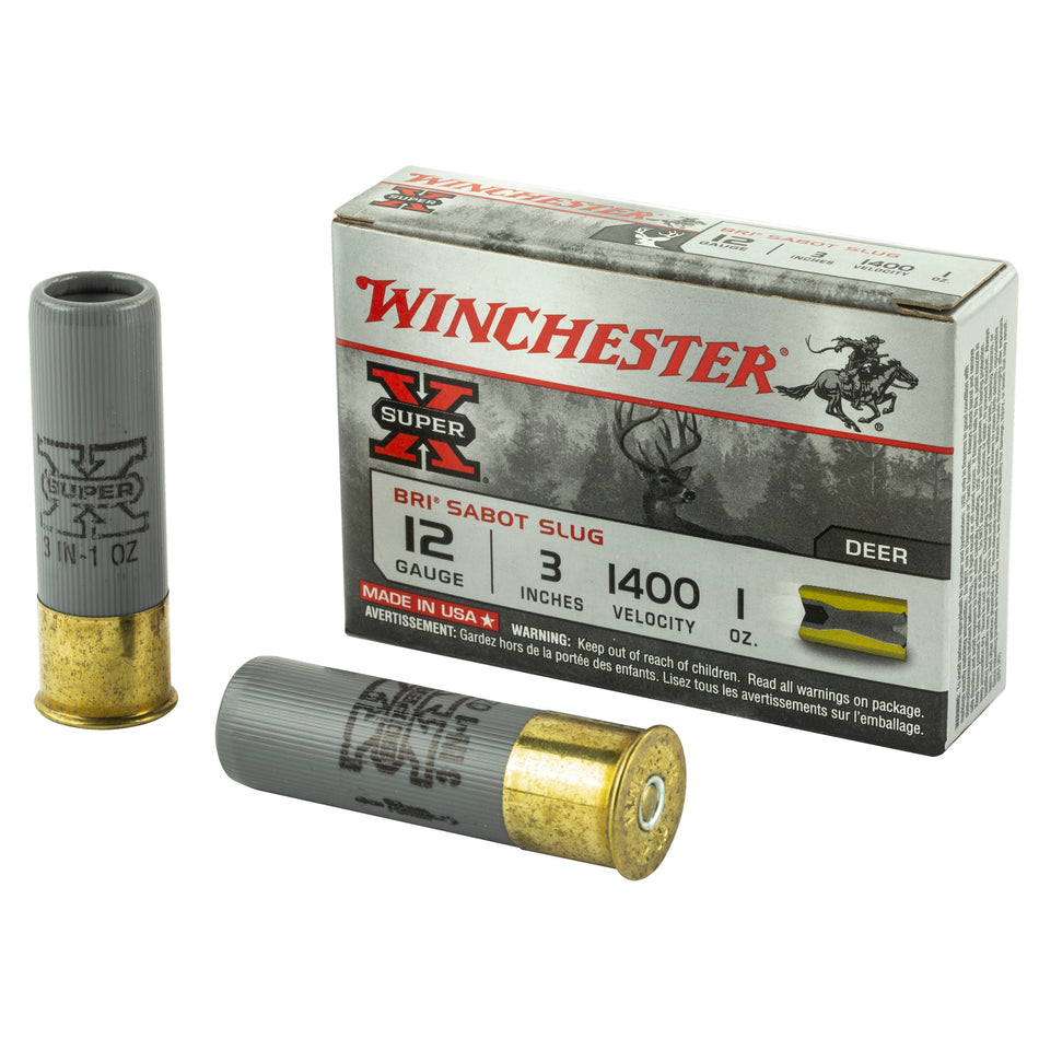 Winchester 12 Gauge Super X BRI Sabot Slug Slug 1 oz 3 in 5/Box