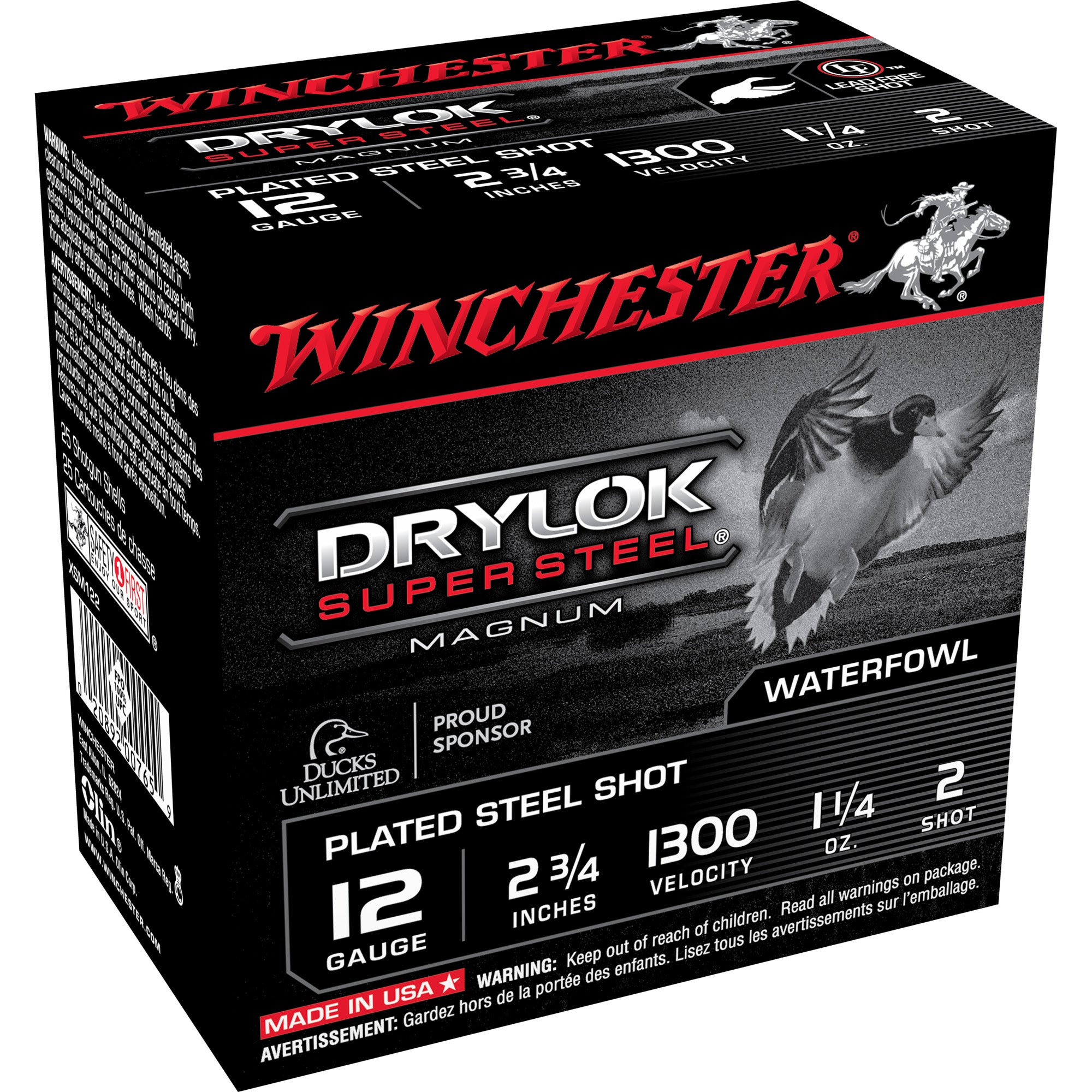 Winchester 12 Gauge Drylok Super Steel Magnum #2 1-1/4 oz 2.75 in 25/Box