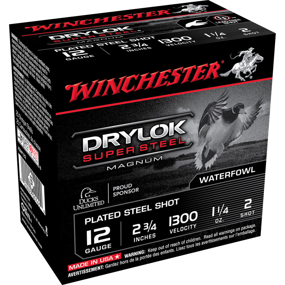 Winchester 12 Gauge Drylok Super Steel Magnum #2 1-1/4 oz 2.75 in 25/Box