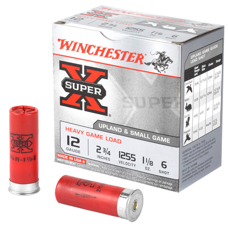 Winchester 12 Gauge Super-X Heavy Game Load #6 1-1/8 oz 2.75 in 25/Box [Item 5376]