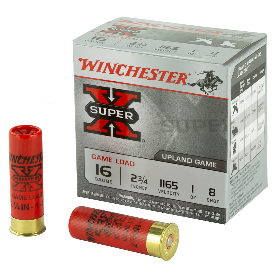 Winchester 16 Gauge Super X Game Load #8 1 oz 2.75 in 25/Box