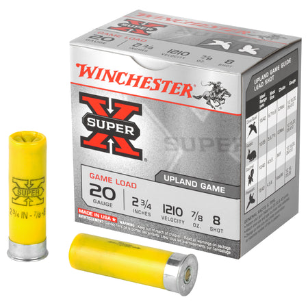 Winchester 20 Gauge Super-X Game Load #8 7/8 oz 2.75 in 25/Box [Item 4374]