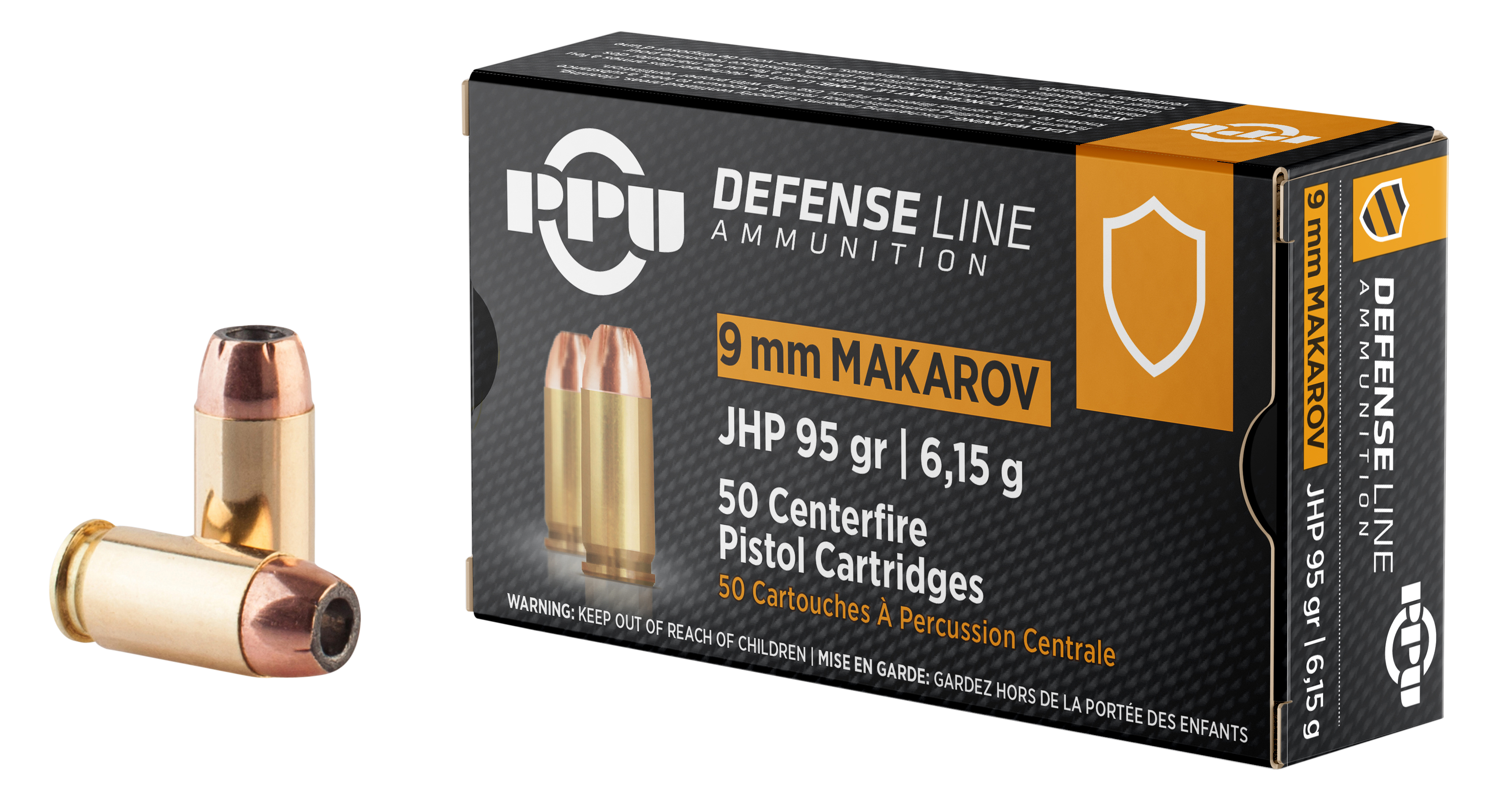 Prvi Partizan 9mm Makarov Defense Jacketed Hollow Point 95 Grain 50/Box