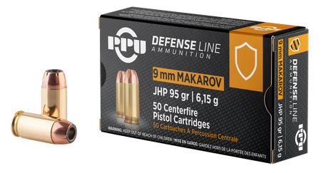 Prvi Partizan 9mm Makarov Defense Jacketed Hollow Point 95 Grain 50/Box