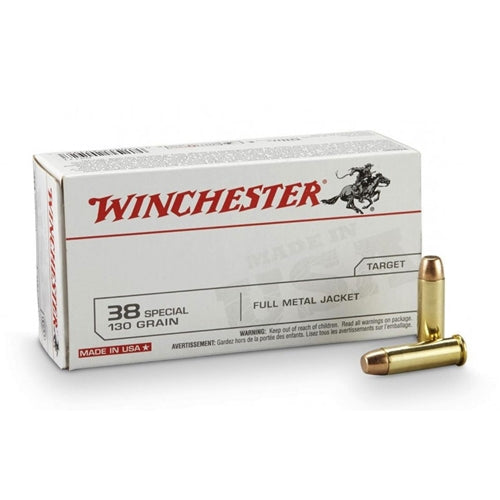 Winchester .38 Special White Box USA Full Metal Jacket 130 Grain 50/Box