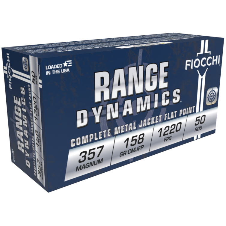 Fiocchi .357 Magnum Range Dynamics Complete Metal Jacket Flat Point 158 Grain 50/Box
