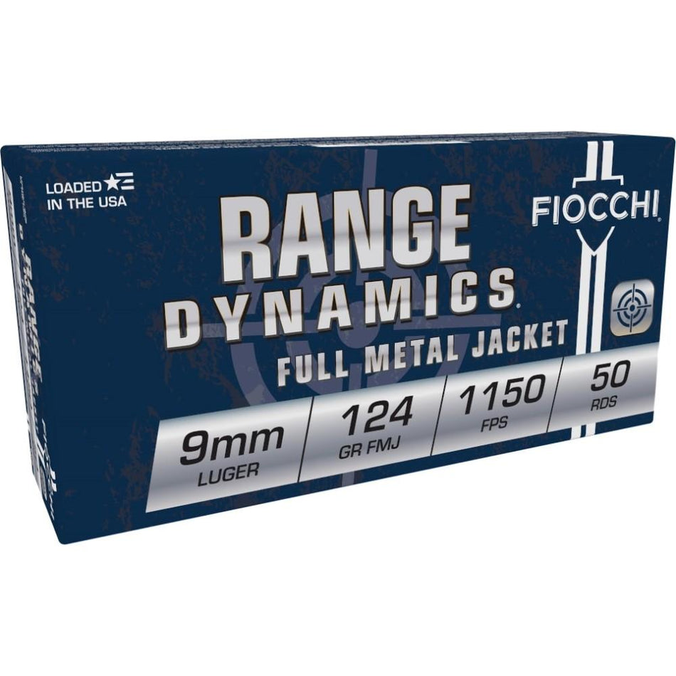 Fiocchi 9mm Luger / Parabellum Range Dynamics Full Metal Jacket 124 Grain 1000/Box