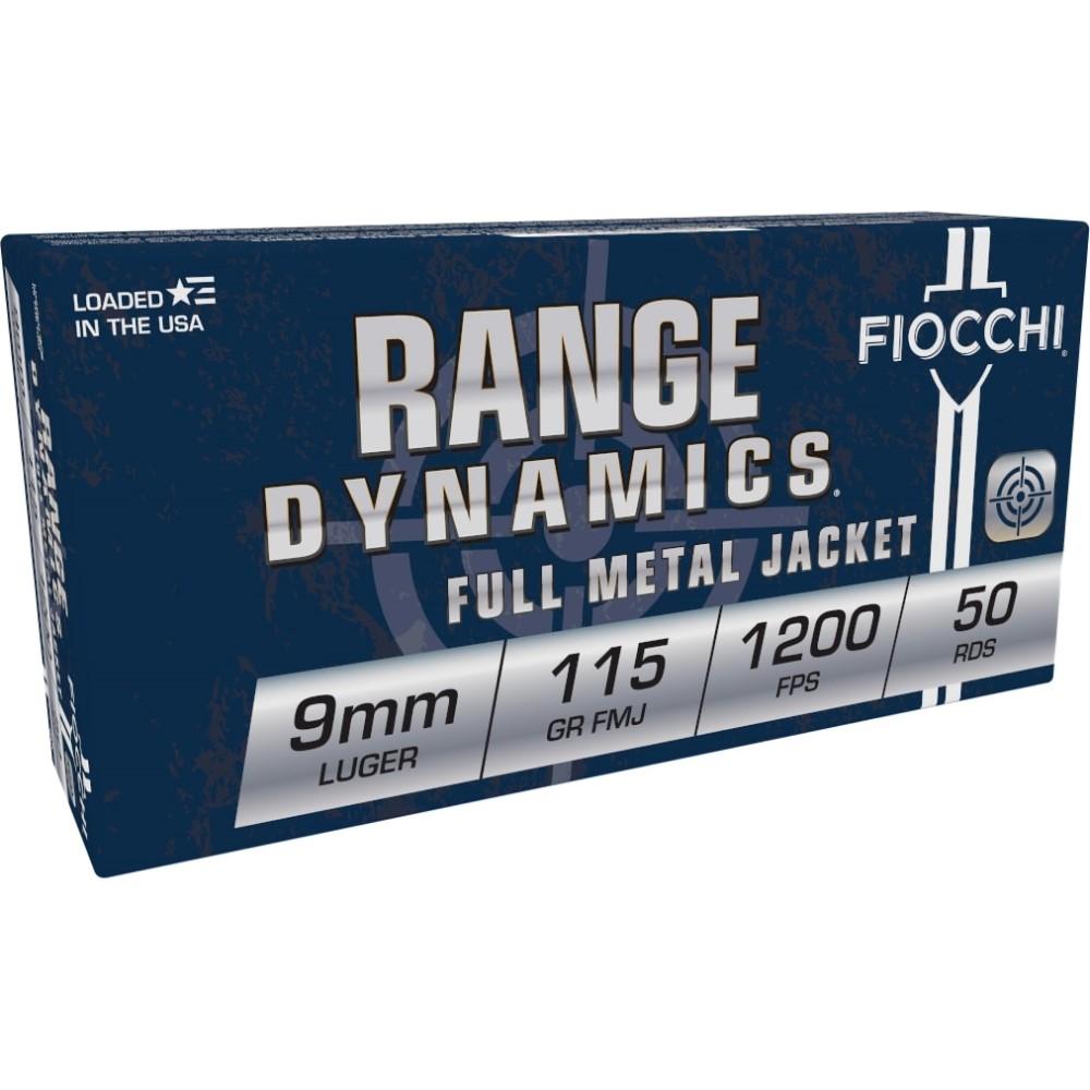 Fiocchi Range Dynamics 9mm 115gr FMJ - 1000ct CASE