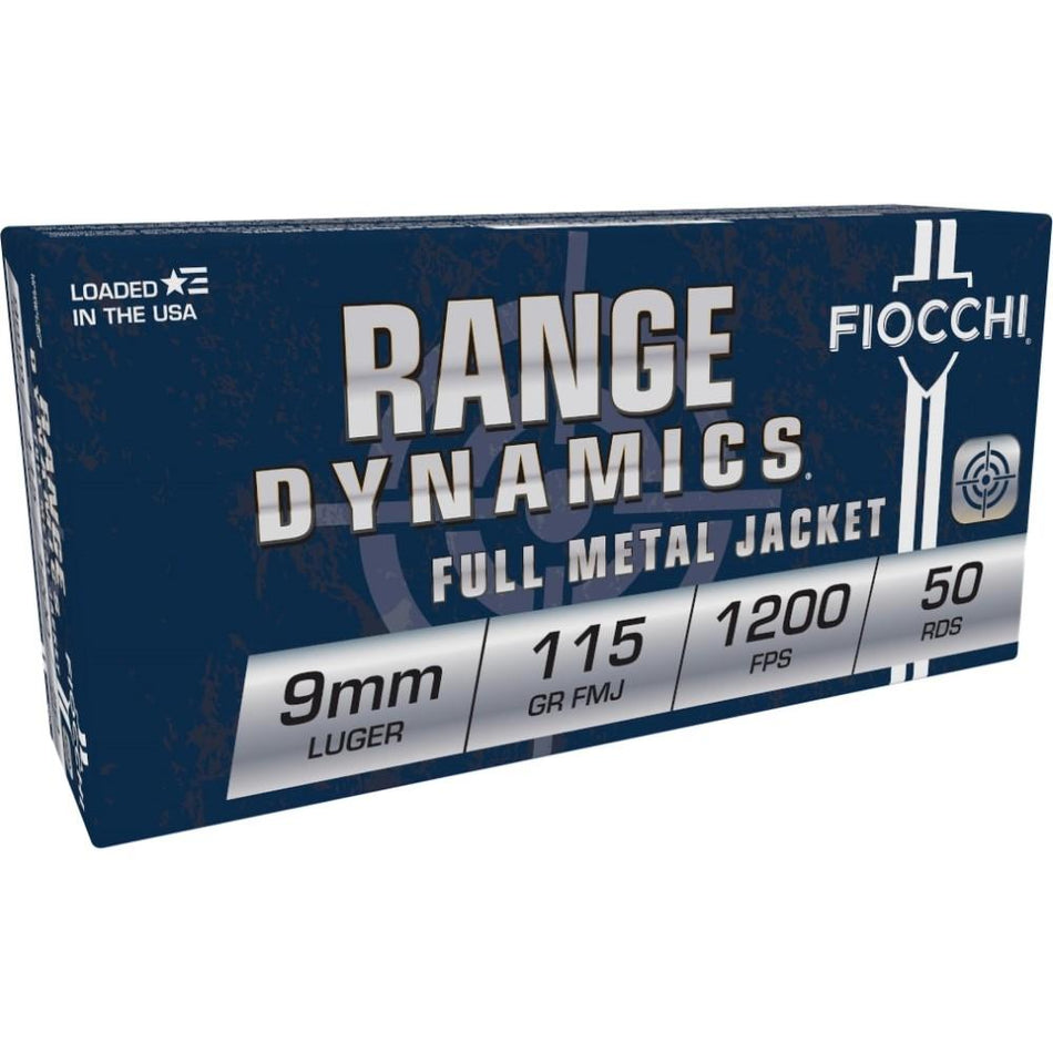 Fiocchi Range Dynamics 9mm 115gr FMJ - 1000ct CASE