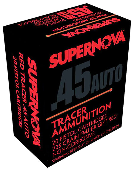 Supernova .45 ACP/Auto Red Tracer Non Corrosive Full Metal Jacket 225 Grain 20/Box