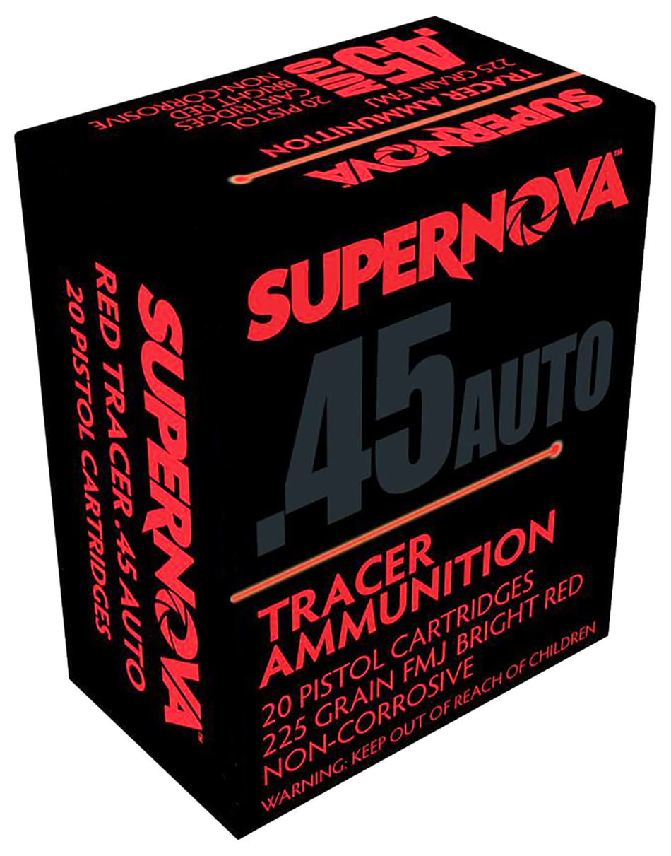Supernova .45 ACP/Auto Red Tracer Non Corrosive Full Metal Jacket 225 Grain 20/Box