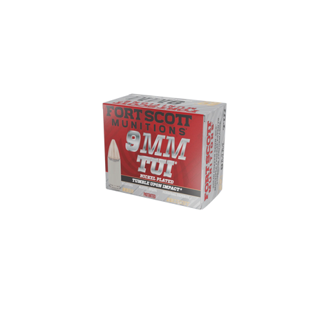 Fort Scott Munitions 9mm Luger / Parabellum Tumble Upon Impact (TUI) Nickel Solid Copper Spun 80 Grain 20/Box