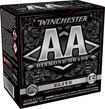Winchester 12 Gauge AA Diamond Grade Elite Competition Target Load 1250 #7.5 1-1/8 oz 2.75 in 25/Box 1250 FPS