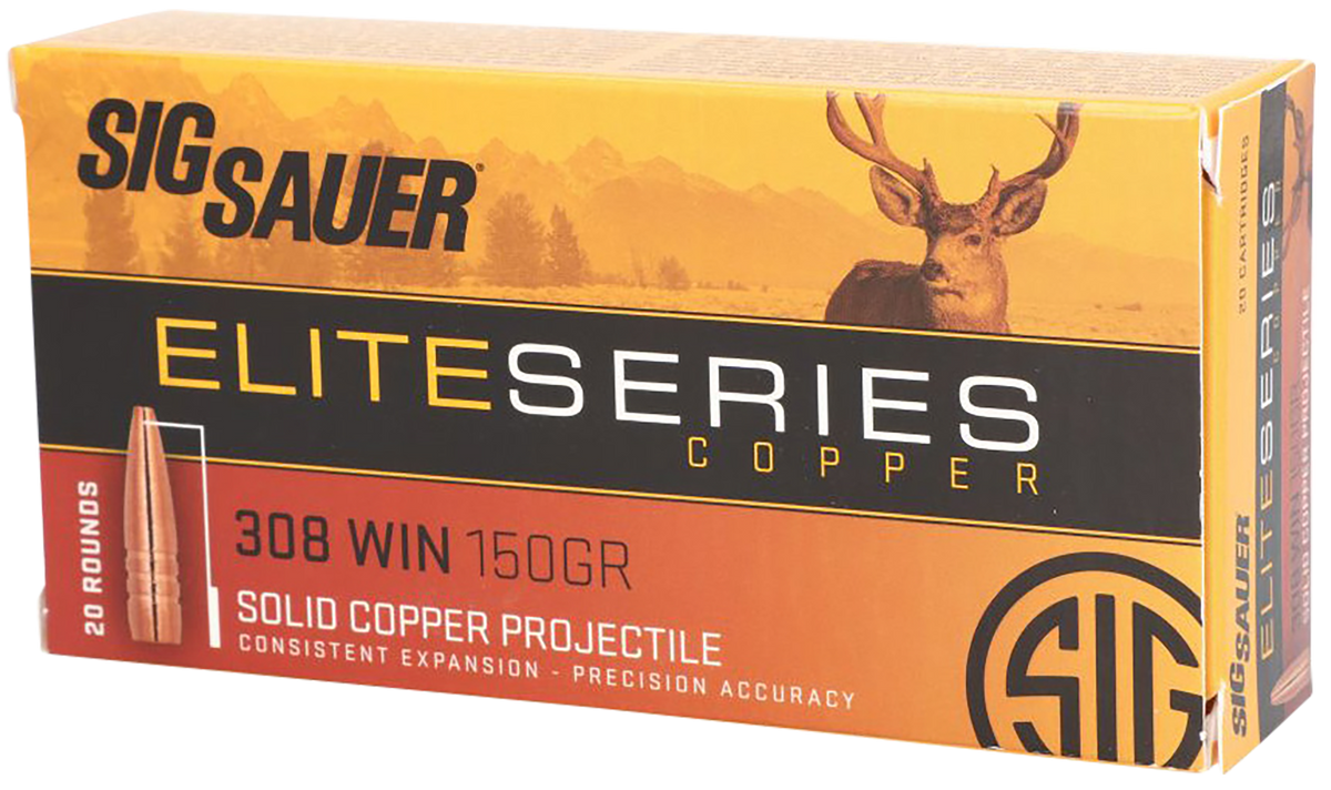 Sig Sauer .308 Win / 7.62x51mm Elite Copper Hunting Copper Solid 150 Grain 20/Box