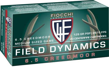 Fiocchi 6.5mm Creedmoor Field Dynamics Pointed Soft Point 129 Grain 20/Box