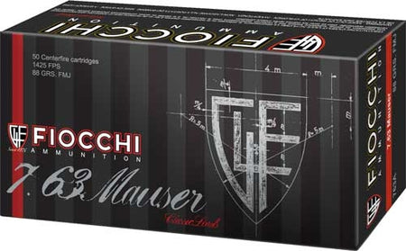 Fiocchi 7.63x25mm Mauser Heritage Full Metal Jacket 88 Grain 50/Box