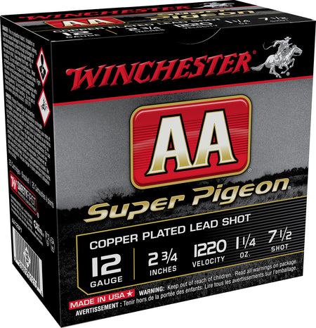 Winchester 12 Gauge AA Super Pigeon #7.5 1-1/4 oz 2.75 in 25/Box