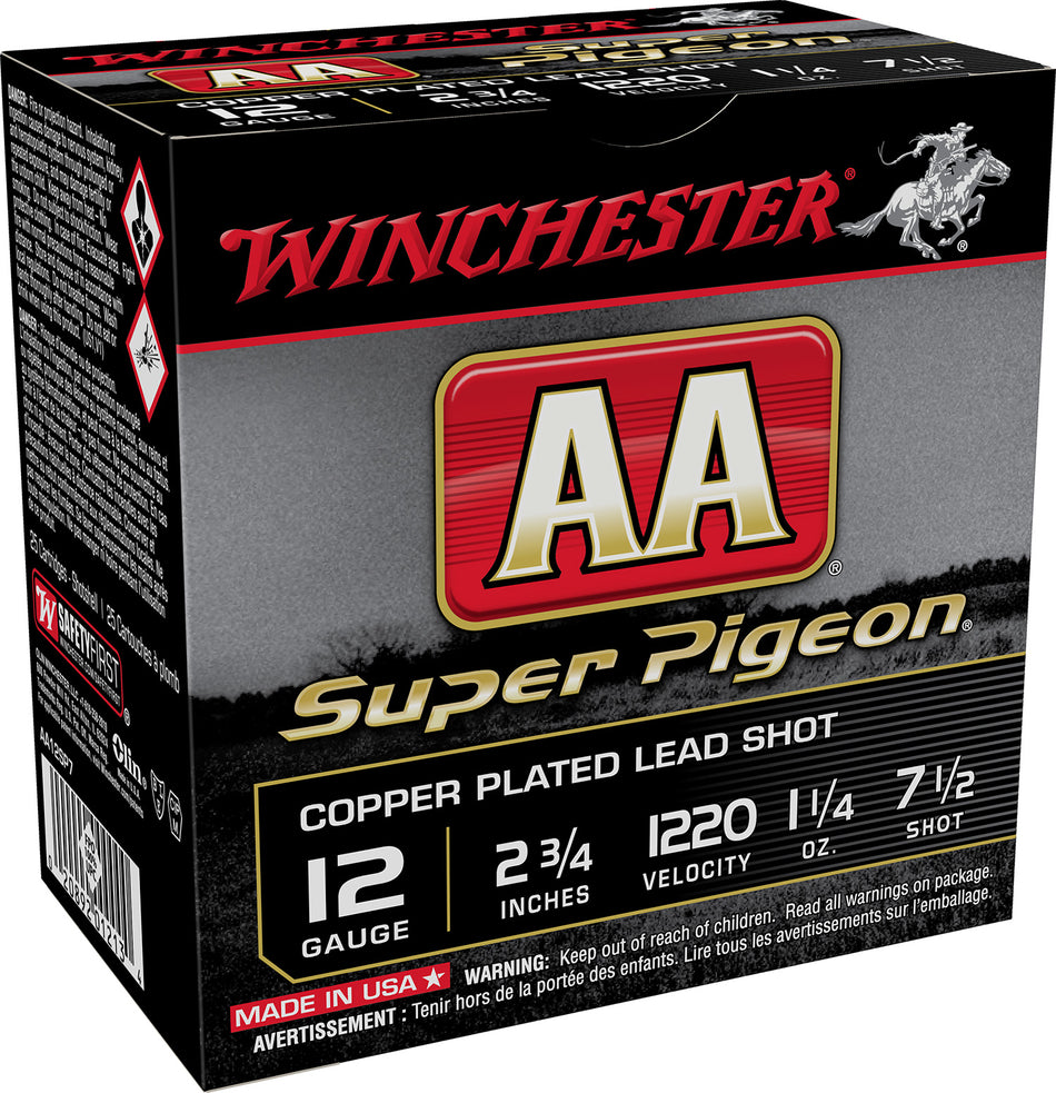Winchester 12 Gauge AA Super Pigeon #7.5 1-1/4 oz 2.75 in 25/Box