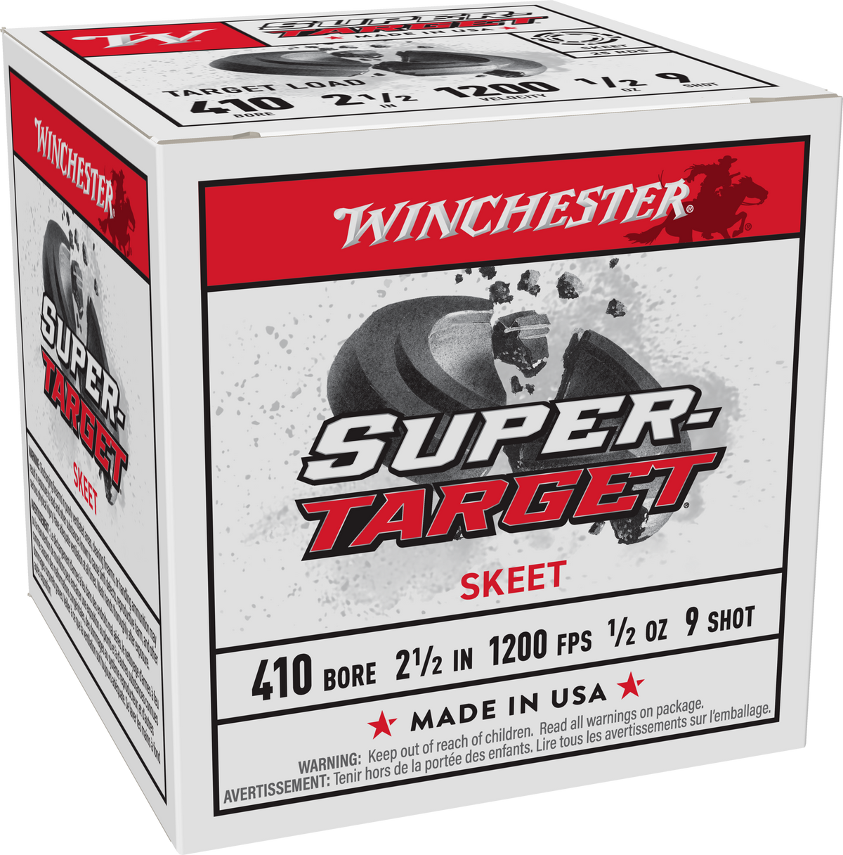 SUPER TARGET 410 BORE 2-1/2" 1/2OZ #9 SHOT 25/BOX 1200 FPS