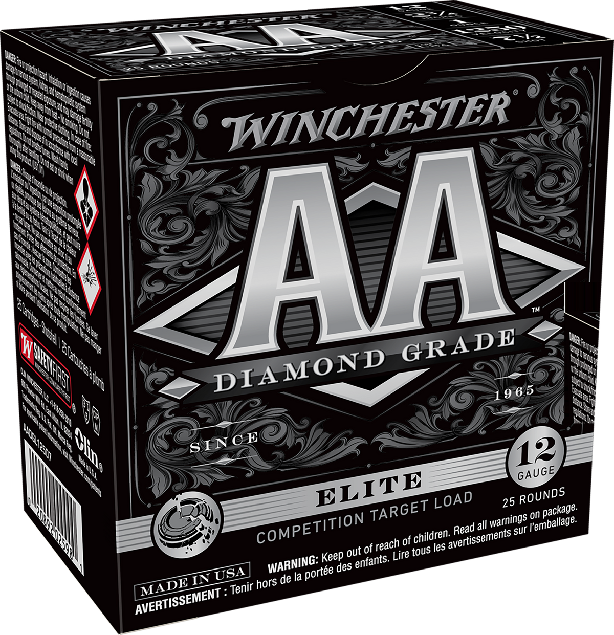 Winchester 12 Gauge AA Diamond Grade Competition Target Load #7.5 1 oz 2.75 in 25/Box 1250 FPS