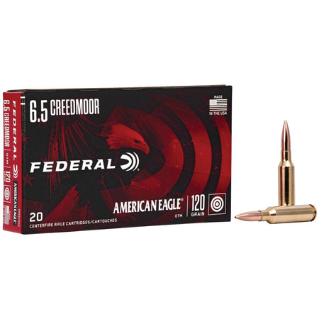 Federal 6.5mm Creedmoor American Eagle Open Tip Match 120 Grain 20/Box [Item 2366]