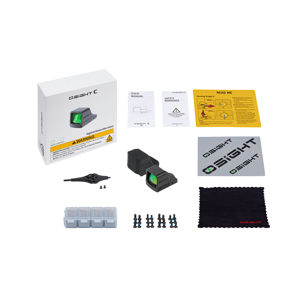 Osight C Green Dot Open Sight Multi-Reticle 3 MOA Dot + 32 MOA Circle Motion Sensor Function