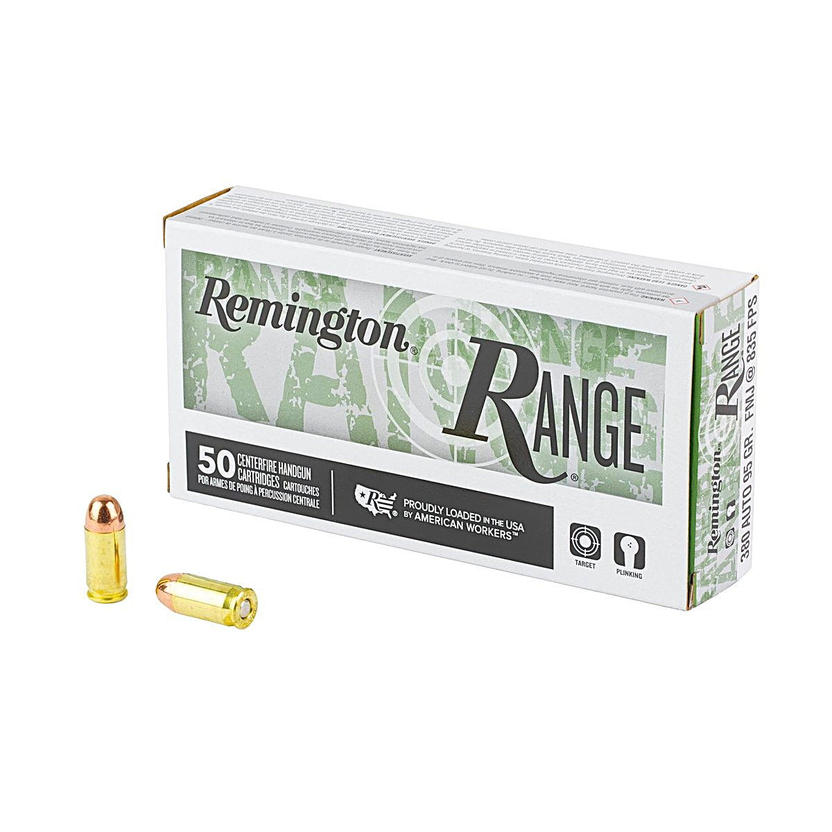 REMINGTON RANGE 380 ACP 95GR FMJ 50RD 20BX/CS 955 FPS