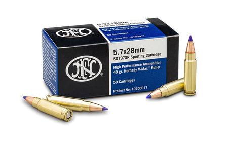 FN 5.7x28mm FN High Performance SS197SR Hornady V-Max 40 Grain 500/Box
