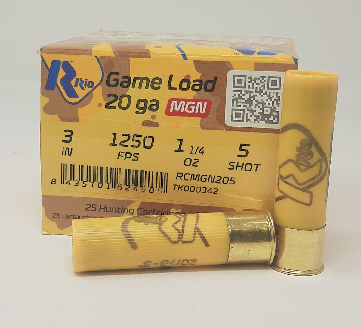 Rio Ammunition 20 Gauge Game Load MGN Heavy Field #5 1-1/4 oz 3 in 25/Box