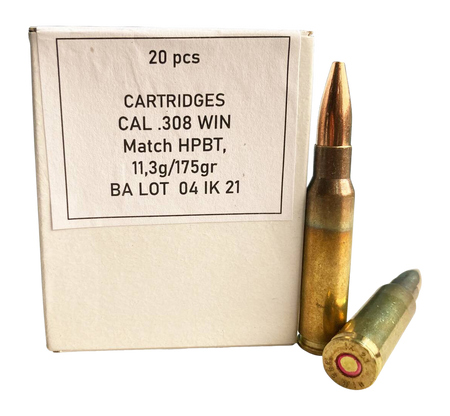 Igman .308 Win / 7.62x51mm  Hollow Point Boat Tail 175 Grain 20/Box