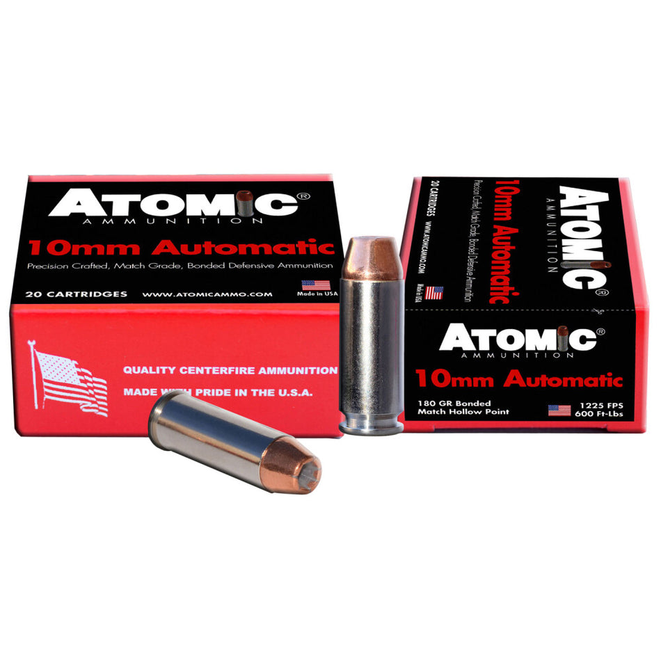 Atomic 10mm Auto Precision Craft Bonded Match Hollow Point 180 Grain 20/Box