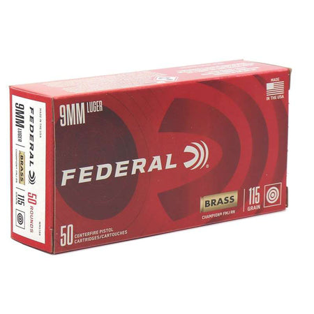 Federal Champion 9mm 115gr FMJ 50 Per Box – 1000/Case