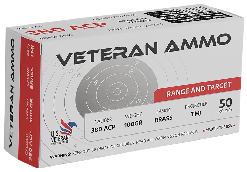 Veteran Ammo .380 ACP/Auto  Full Metal Jacket 100 Grain 50/Box