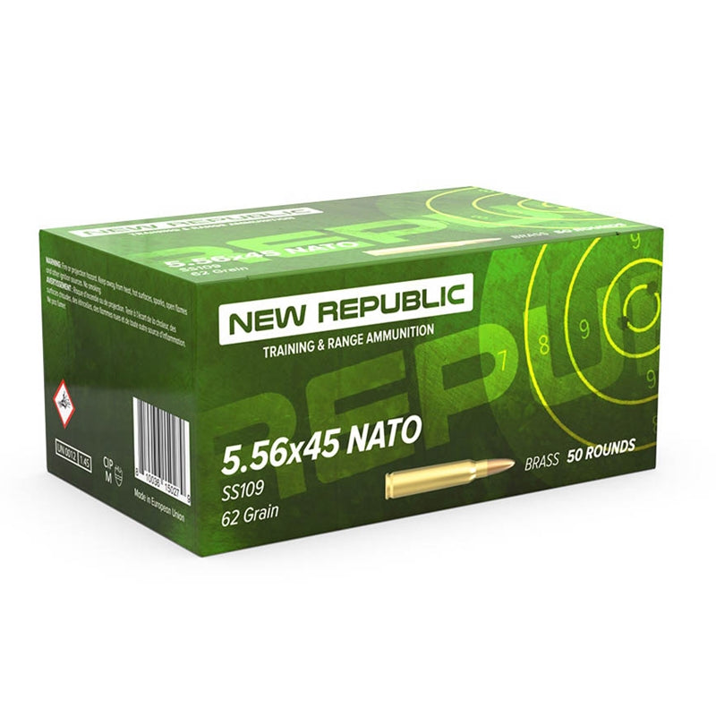 New Republic 5.56x45mm NATO Training & Range SS109 Full Metal Jacket 62 Grain 1000/Box