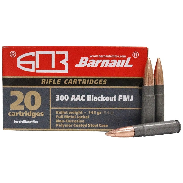 Barnaul .300 AAC Blackout Rifle Full Metal Jacket Steel Core 145 Grain 20/Box