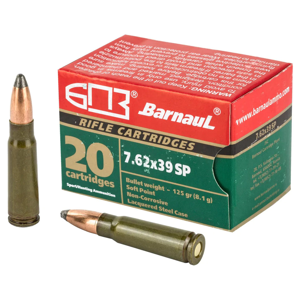 Barnaul 7.62x39mm BARNAUL Soft Point 125 Grain 20/Box