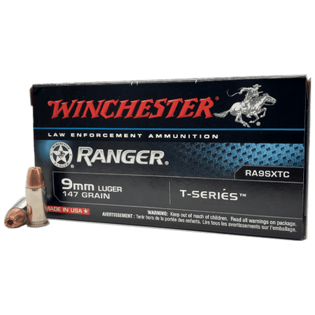 Winchester 9mm Luger / Parabellum Ranger T-Series Jacketed Hollow Point 147 Grain 50/Box