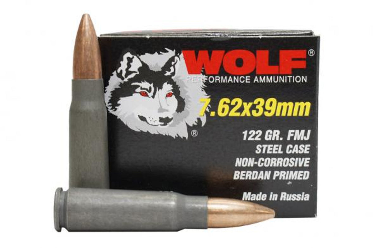 Wolf 7.62x39mm Performance Full Metal Jacket 122 Grain 1000/Box