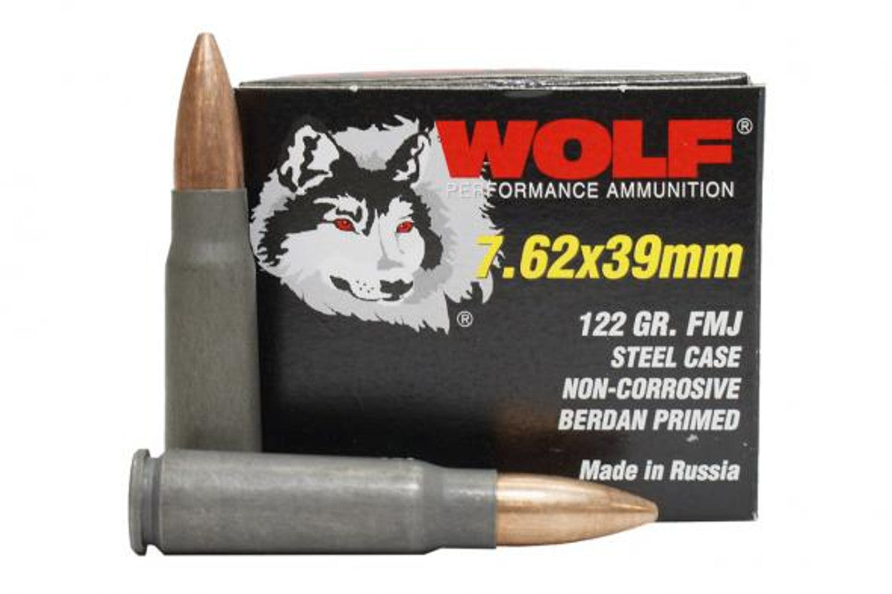 Wolf 7.62x39mm Performance Full Metal Jacket 122 Grain 1000/Box