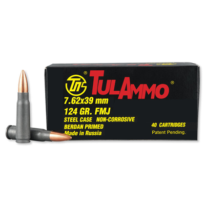 Tulammo 7.62x39mm TULA Full Metal Jacket 124 Grain 40/Box
