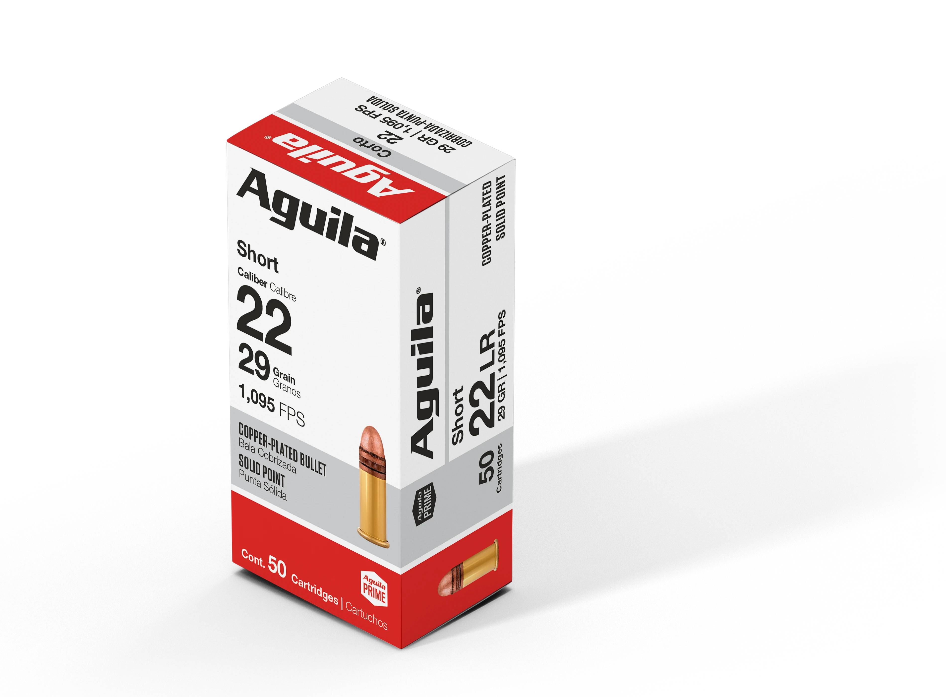 Aguila .22 Short Super Extra Hi-Velocity Copper Plated Solid Point 29 Grain 50/Box
