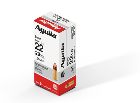 Aguila .22 Short Super Extra Hi-Velocity Copper Plated Solid Point 29 Grain 50/Box