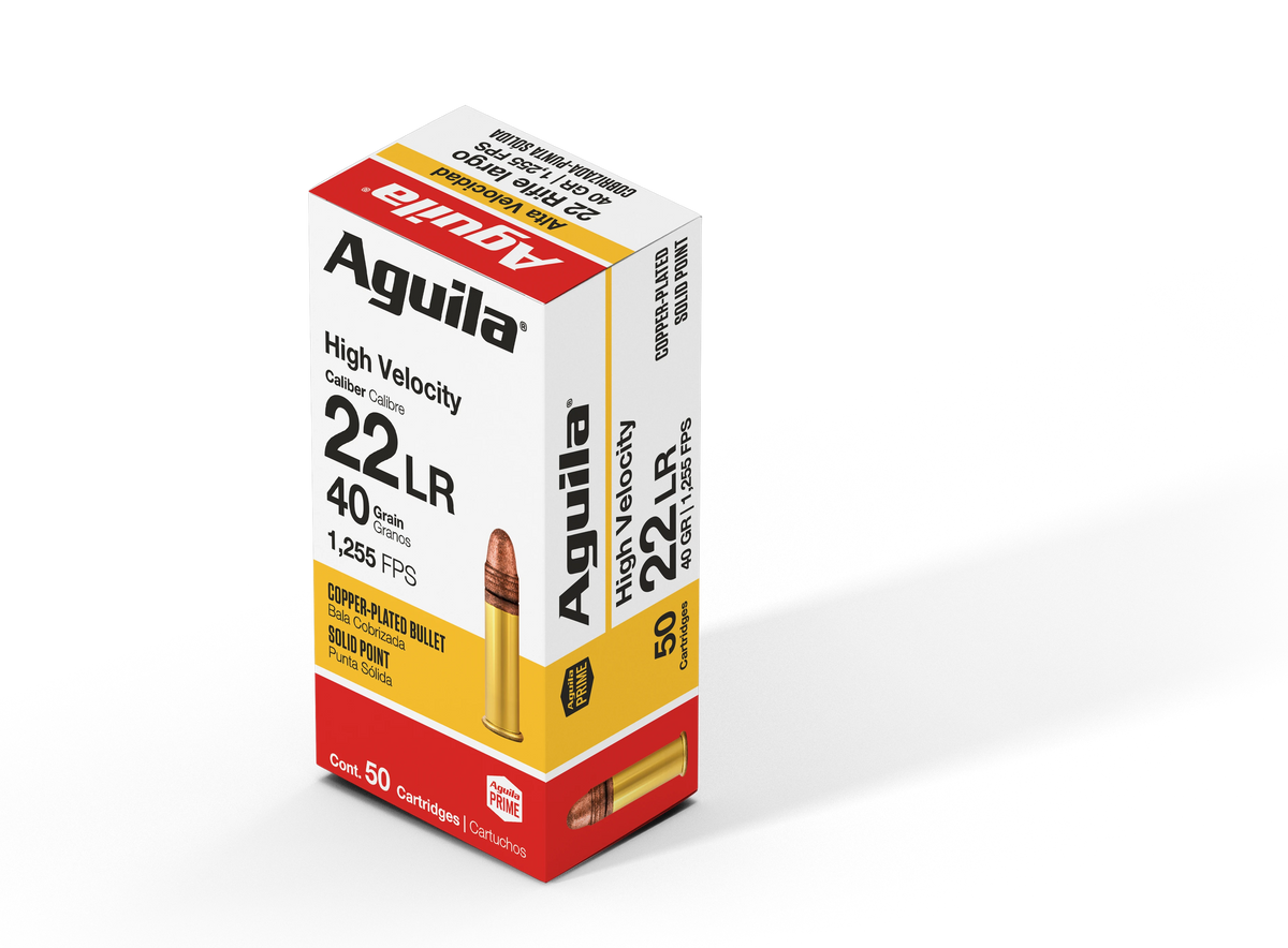 Aguila Ammunition Rimfire 22LR 40 Grain Solid Point Hi-Velocity 50 Per Box - 2000/Case