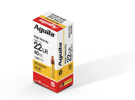 Aguila Ammunition Rimfire 22LR 40 Grain Solid Point Hi-Velocity 50 Per Box - 2000/Case