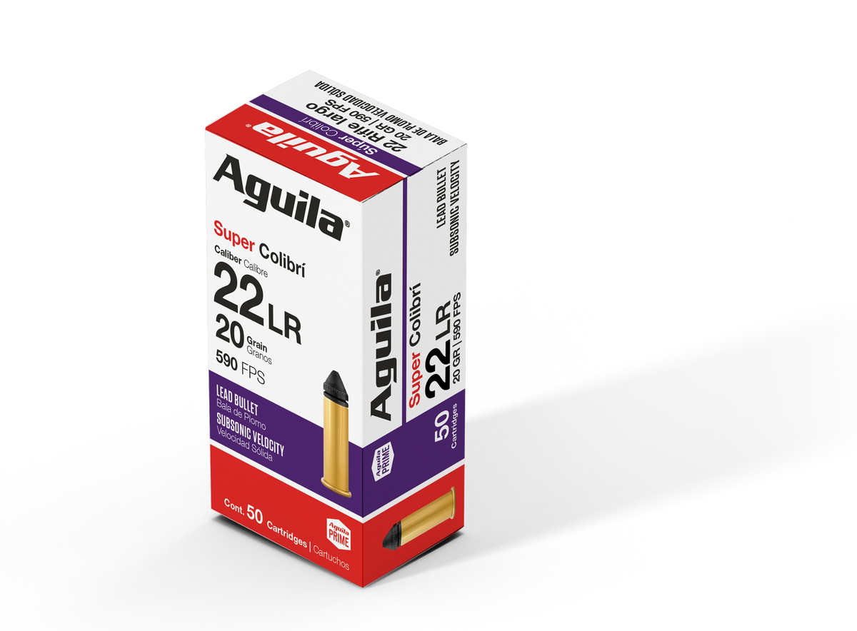 Aguila .22 Long Rifle Super Colibri Subsonic Lead Round Nose 20 Grain 50/Box