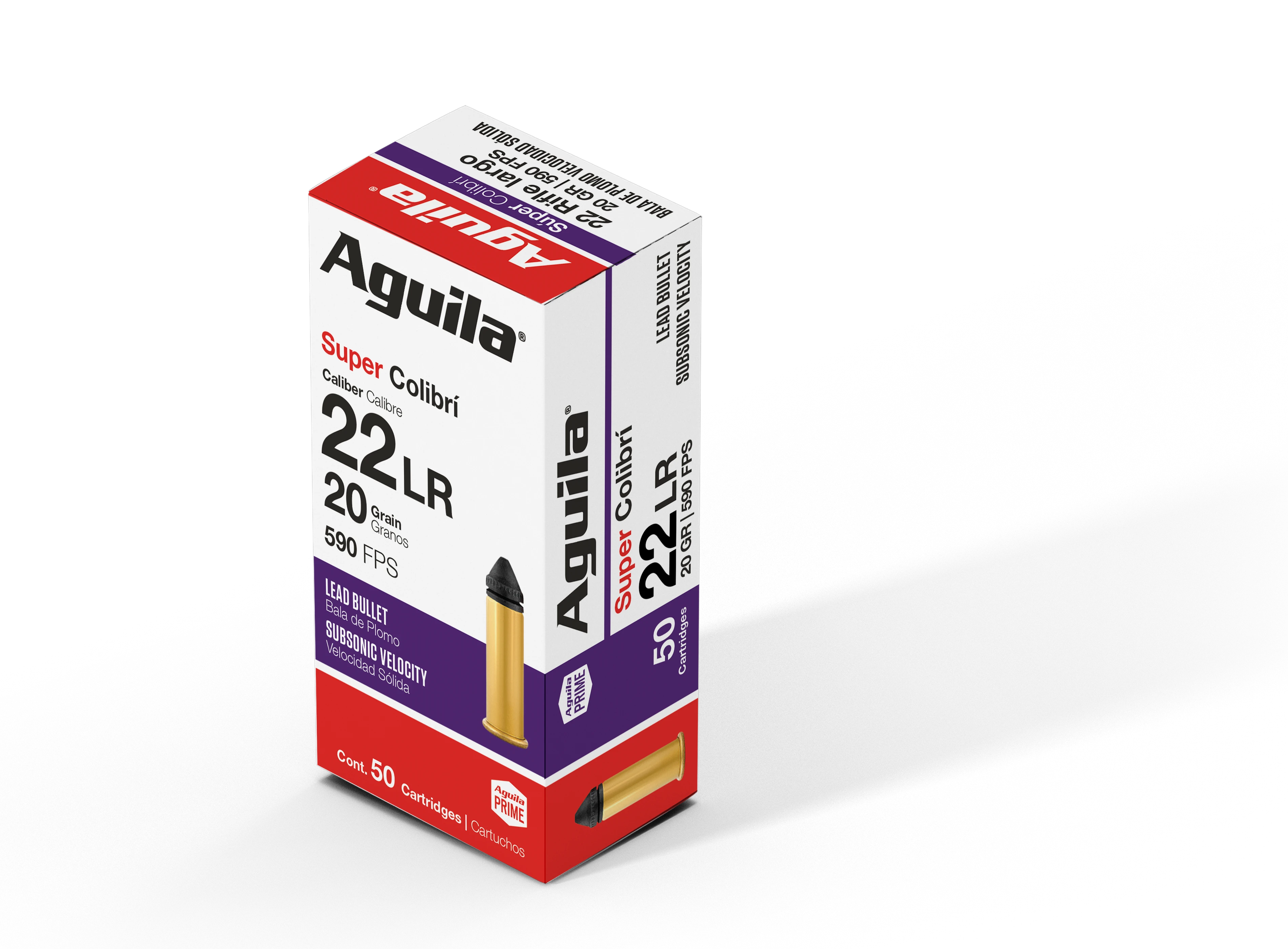 Aguila .22 Long Rifle Super Colibri Subsonic Lead Round Nose 20 Grain 50/Box