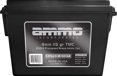 Ammo Inc 9mm Luger / Parabellum Signature Field Box Total Metal Case 115 Grain 200/Box