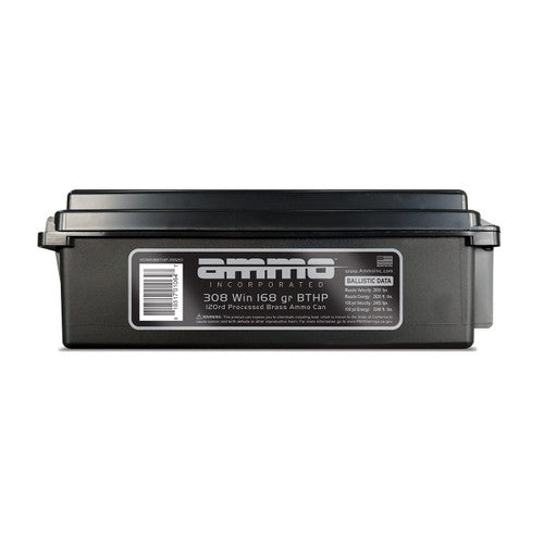 Ammo Inc .308 Win / 7.62x51mm  Hollow Point Boat Tail 168 Grain 120/Box